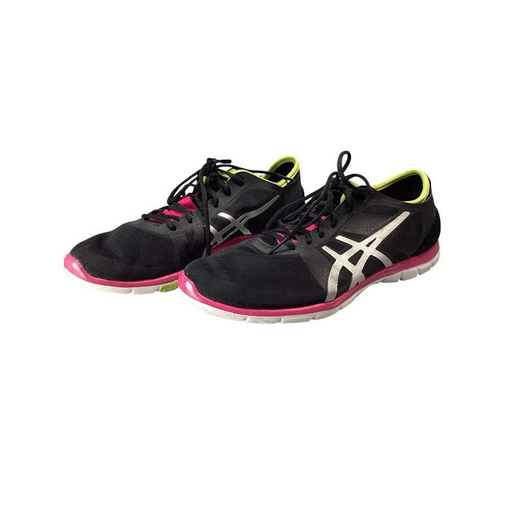 ASICS Gel Fit Nova Training Sneaker | Black,Silver & hot pink | 10.5 | 9466N